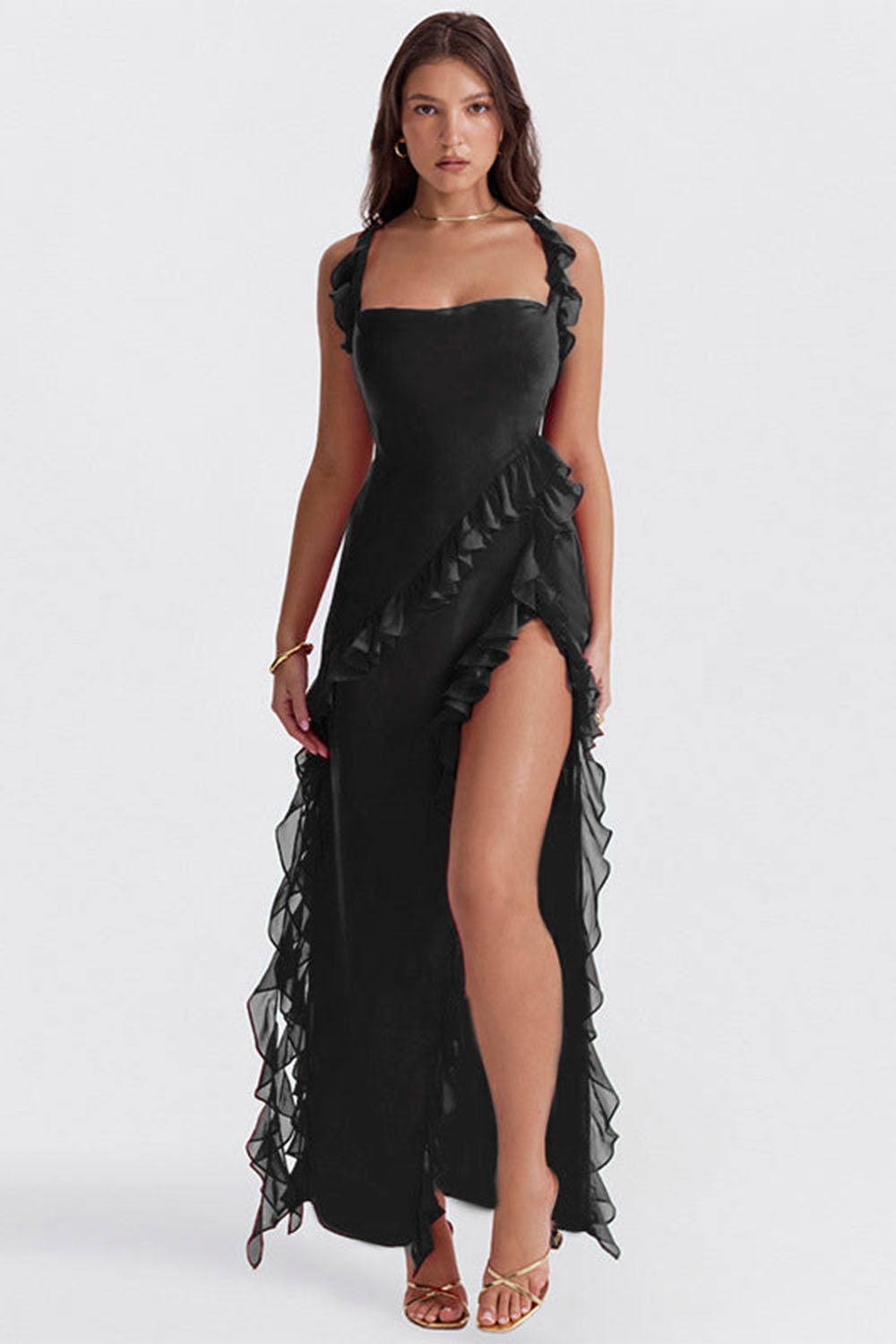 Noventis | Maxi Dress with Flounces