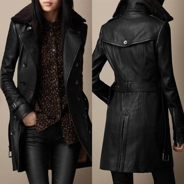 Noventis | Elegant 3/4 Leather Coat