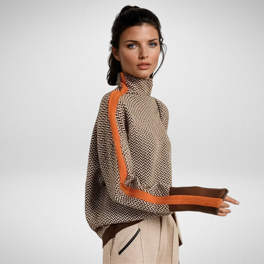 Noventis | Striped Turtle Neck