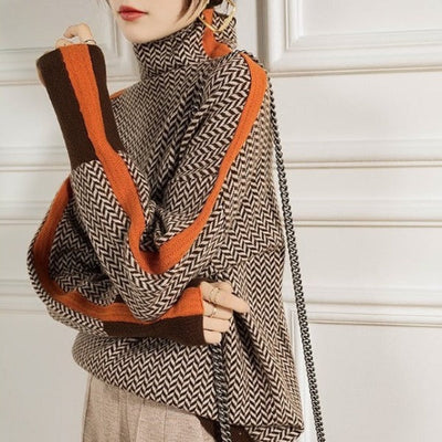 Noventis | Striped Turtle Neck