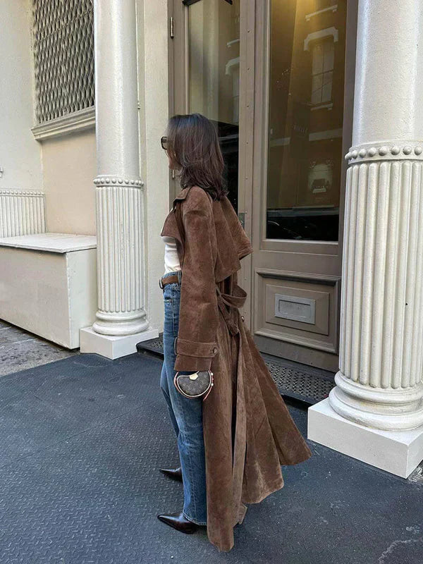 Noventis | Suede Trench Coat