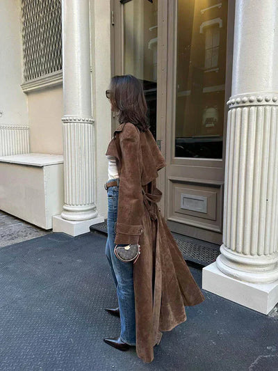 Noventis | Suede Trench Coat