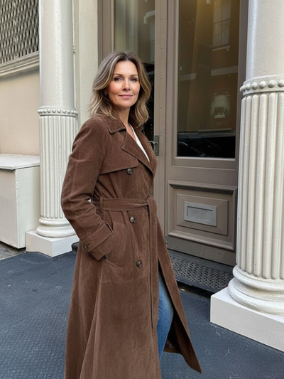 Noventis | Suede Trench Coat