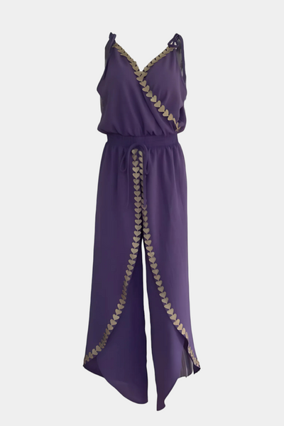 Noventis | Monochrome One-Piece with Gold Accents and High Leg Cut